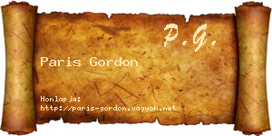 Paris Gordon névjegykártya